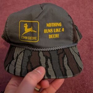 Vintage Retro Camo John Deere Tractor Hat Snapback